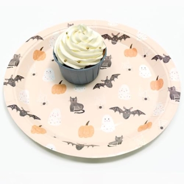 Chic Pastel Halloween Party Plates - 24 Pack