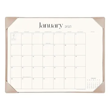 Stylish Simplified Desk Calendar 2025-2026 with Desktop Mat, Huge 21" x 16.5" Size, Runs From Januar...