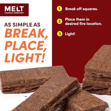 Fire Starter Squares, 160 pcs - Odorless & Water Resistant - Perfect for BBQ and Camping