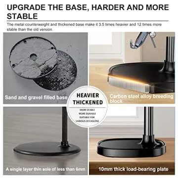 furnyaer Adjustable Cell Phone Stand - Sturdy Aluminum Alloy Desk Phone Holder for 3.5"-7.0" Devices, 360°Rotation & 180° Tilt Range, Perfect for Video Calls and Recording