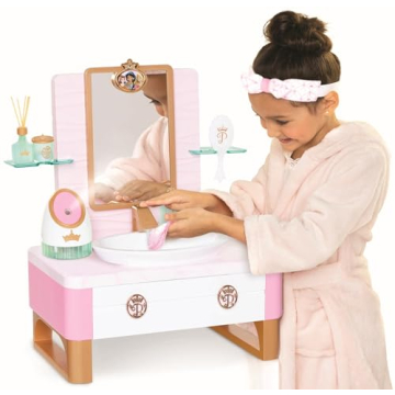 Disney Princess Style Collection Girls Deluxe Day Spa with Realistic Steamer, Play Skincare Essentia...