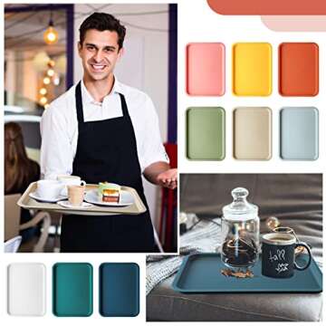 18 Colorful Plastic Fast Food Trays for Serving