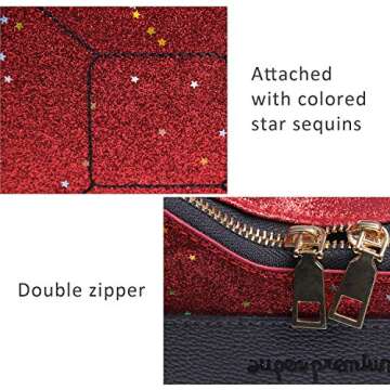 KUANG! Women's Fashion Sequin Crossbody Handbag - Fun Gasoline Shoulder Bag for Women