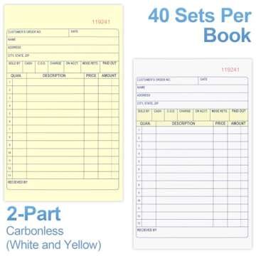 Joyberg 4 Pack Receipt Book - Carbonless Sales Solution