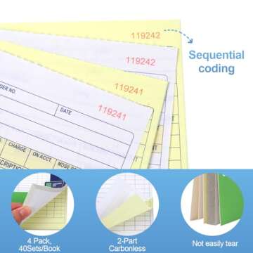 Joyberg 4 Pack Receipt Book - Carbonless Sales Solution