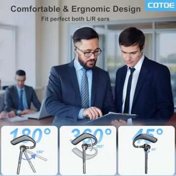 COTOE Bluetooth Headset V5.3 - Wireless Hand-Free Earpiece