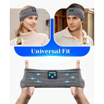Perytong Sleeping Headphones Bluetooth Headband, Soft Long Time Play Sleeping Headsets with Built in Speakers Perfect for Workout,Running,Yoga,Travel, Darkgray