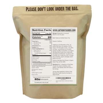Anthony's Organic Red Maca Powder, 1 lb, Raw, Gluten Free, Non GMO, Non Gelatinized
