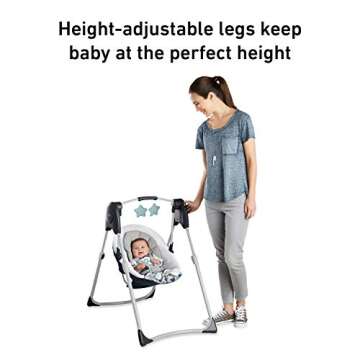 Graco Slim Spaces Compact Baby Swing, Etcher