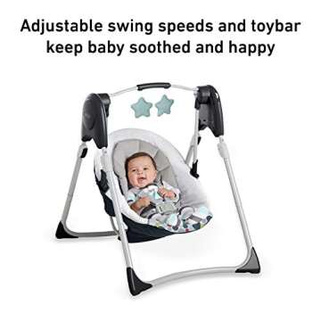 Graco Slim Spaces Compact Baby Swing, Etcher