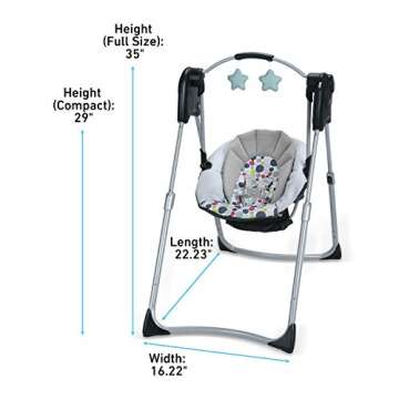 Graco Slim Spaces Compact Baby Swing, Etcher