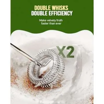 Maestri House Rechargeable Milk Frother with Stand, Handheld Electric Foam Maker Waterproof Detachable Stainless Steel Whisk Drink Mixer Foamer for Lattes, Cappuccino