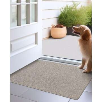 LUMI Indoor Door Mat, Non Slip Rubber Backing Ultra Thin Door Mat, Easy Clean Low Profile Door Mats ...