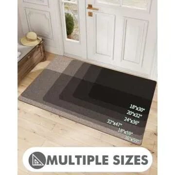 LUMI Indoor Door Mat, Non Slip Rubber Backing Ultra Thin Door Mat, Easy Clean Low Profile Door Mats for Inside House, Patio,Beige 18"x30"