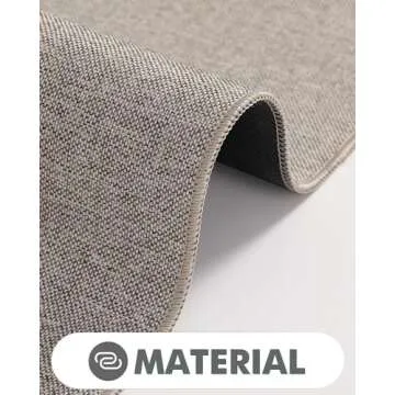 LUMI Indoor Door Mat, Non Slip Rubber Backing Ultra Thin Door Mat, Easy Clean Low Profile Door Mats for Inside House, Patio,Beige 18"x30"
