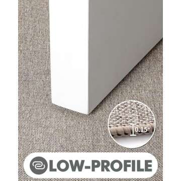 LUMI Indoor Door Mat, Non Slip Rubber Backing Ultra Thin Door Mat, Easy Clean Low Profile Door Mats for Inside House, Patio,Beige 18"x30"