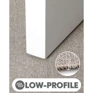LUMI Indoor Door Mat, Non Slip Rubber Backing Ultra Thin Door Mat, Easy Clean Low Profile Door Mats for Inside House, Patio,Beige 18"x30"