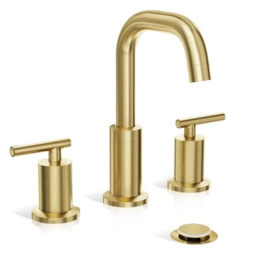 Elegant Brushed Gold Widespread Bathroom Faucet