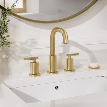 Elegant Brushed Gold Widespread Bathroom Faucet