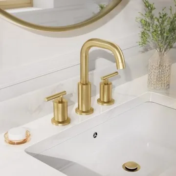 Elegant Brushed Gold Widespread Bathroom Faucet