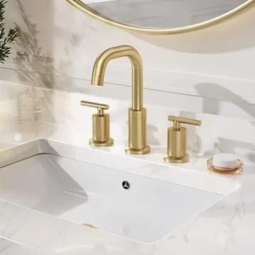Elegant Brushed Gold Widespread Bathroom Faucet