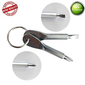 SANJINFON Pocket Screwdriver Set: Dual-purpose Flat Head & Small Phillips Head, Keychain Tool, Mini EDC Gadgets, Best Tools for Men 2023 (2Pcs)