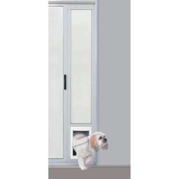 Ideal Pet Products Aluminum Pet Patio Door, Adjustable Height 77-5/8" to 80-3/8", 7" x 11-1/4" Flap ...