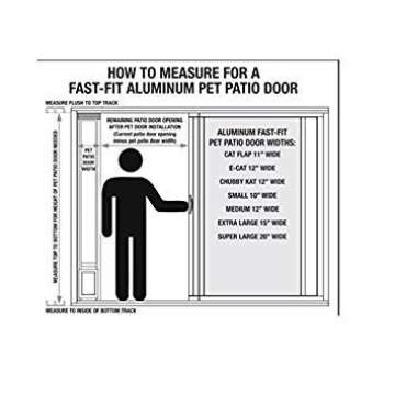 Ideal Pet Products Aluminum Pet Patio Door, Adjustable Height 77-5/8" to 80-3/8", 7" x 11-1/4" Flap Size, White