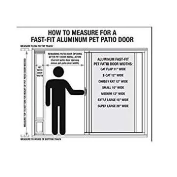 Ideal Pet Products Aluminum Pet Patio Door, Adjustable Height 77-5/8" to 80-3/8", 7" x 11-1/4" Flap Size, White