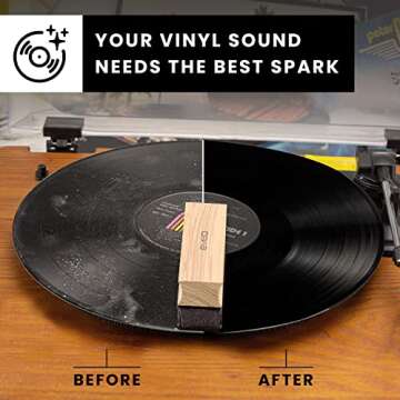 EVEO Premium Vinyl Record Cleaner Kit - Complete 4-in-1 Vinyl Cleaning Kit for Albums - Includes Soft Velvet Brush, Cleaning Liquid, Duster & Stylus Cleaning Gel