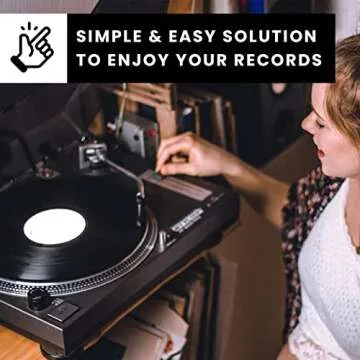 EVEO Premium Vinyl Record Cleaner Kit - Complete 4-in-1 Vinyl Cleaning Kit for Albums - Includes Soft Velvet Brush, Cleaning Liquid, Duster & Stylus Cleaning Gel