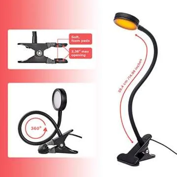 Clip-On Amber LED Reading Light for Bed and Desk