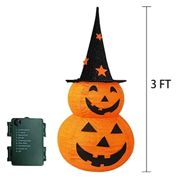 NEROSUN Halloween Decorations - 3 FT Collapsible Pumpkin