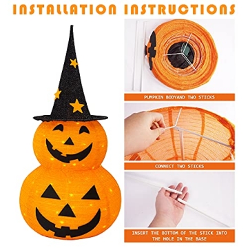 NEROSUN Halloween Decorations - 3 FT Collapsible Pumpkin