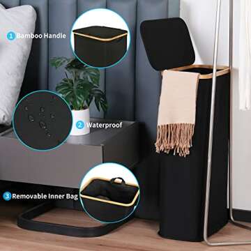 efluky Slim Laundry Basket - Stylish & Functional for Small Spaces