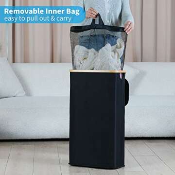 efluky Slim Laundry Basket - Stylish & Functional for Small Spaces