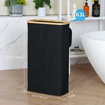 efluky Slim Laundry Basket - Stylish & Functional for Small Spaces
