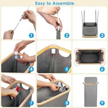 efluky Slim Laundry Basket - Stylish & Functional for Small Spaces