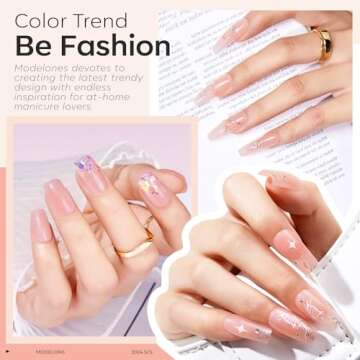 modelones Builder Nail Gel, 2 Pcs Clear Gel Builder Nail Polish for Nail Thickening, Nail Strengthener Apex Building Extension Gel in a Bottle, 7-In-One LED Builder Nail Gel Polish 10 ml