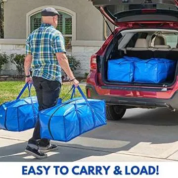 Creative Green Life Heavy-Duty Extra-Large Moving Bags with Strong Handles & Zipper, Packing Totes for Space Saving