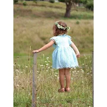 2Bunnies Vintage Lace Pom Pom Dress for Girls 0-5