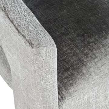 Jofran Gwen Modern Luxury Jacquard Fabric Upholstered Sculpture Counter Stool, Grey