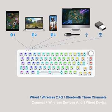 GK GAMAKAY LK67 65% RGB Modular DIY Mechanical Keyboard, 67 Keys Hot Swappable 3pin/5pin Switch, Pro...