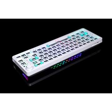GK GAMAKAY LK67 65% RGB Modular DIY Mechanical Keyboard, 67 Keys Hot Swappable 3pin/5pin Switch, Programmable Triple Mode Bluetooth 5.0/USB-C Wired/2.4GHz Wireless Customized Keyboard Kit (White)