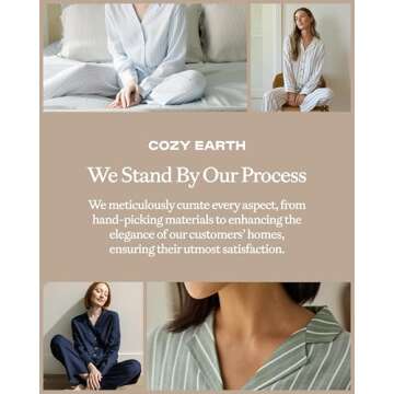 Cozy Earth Soft Woven Long Sleeve Pajama Set For Women - Luxury Button-Up Sleepwear - Jasper Large
