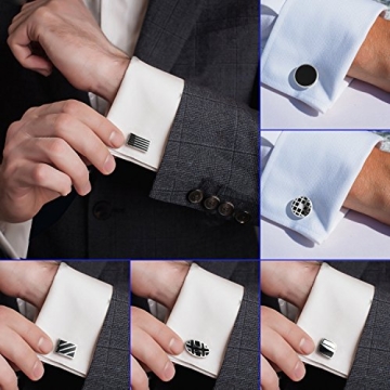 Luckeyui Cufflinks Set - Elegant 12 Pairs for Men