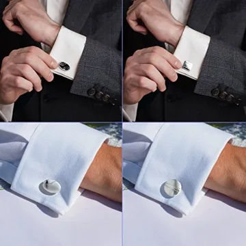 Luckeyui Cufflinks Set - Elegant 12 Pairs for Men