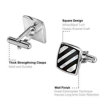 Luckeyui Cufflinks Set - Elegant 12 Pairs for Men