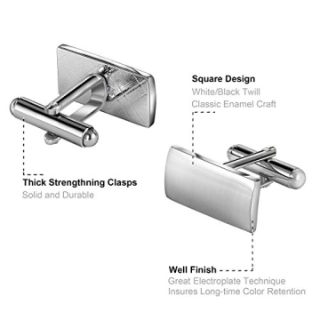 Luckeyui Cufflinks Set - Elegant 12 Pairs for Men