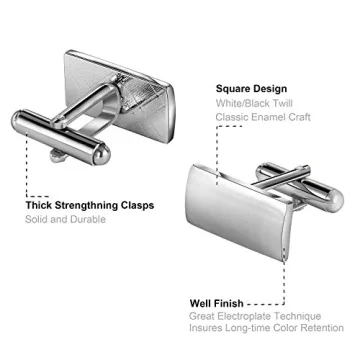 Luckeyui Cufflinks Set - Elegant 12 Pairs for Men